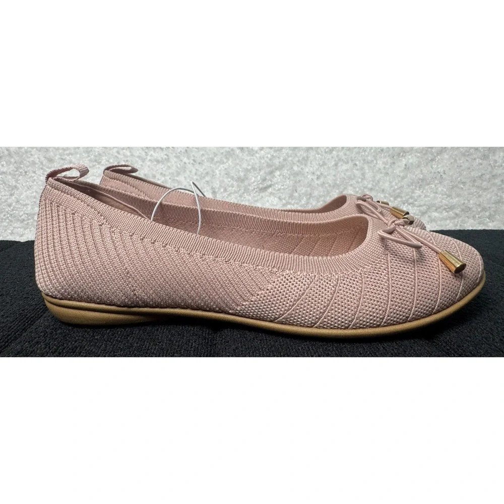 Chinese Laundry Light Baby Pink Knitted Ballet Flats w/Bow Detail-Size 6.5W WIDE